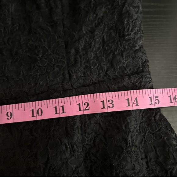 Lulus Hartley Black Embroidered Mini Dress Off Shoulder Puff Sleeves M - Picture 9 of 10